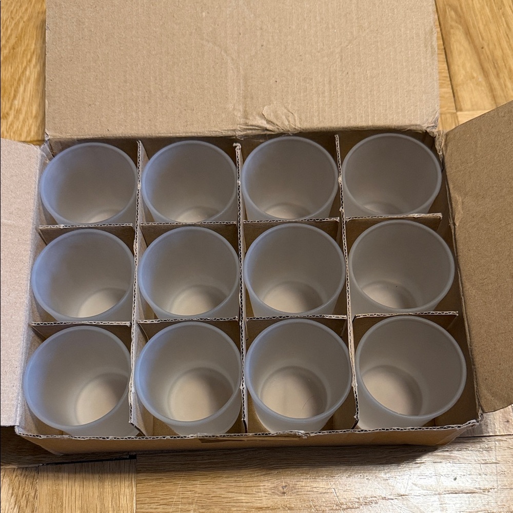 NWT Eastland Frosted Glass Votive Holders Set